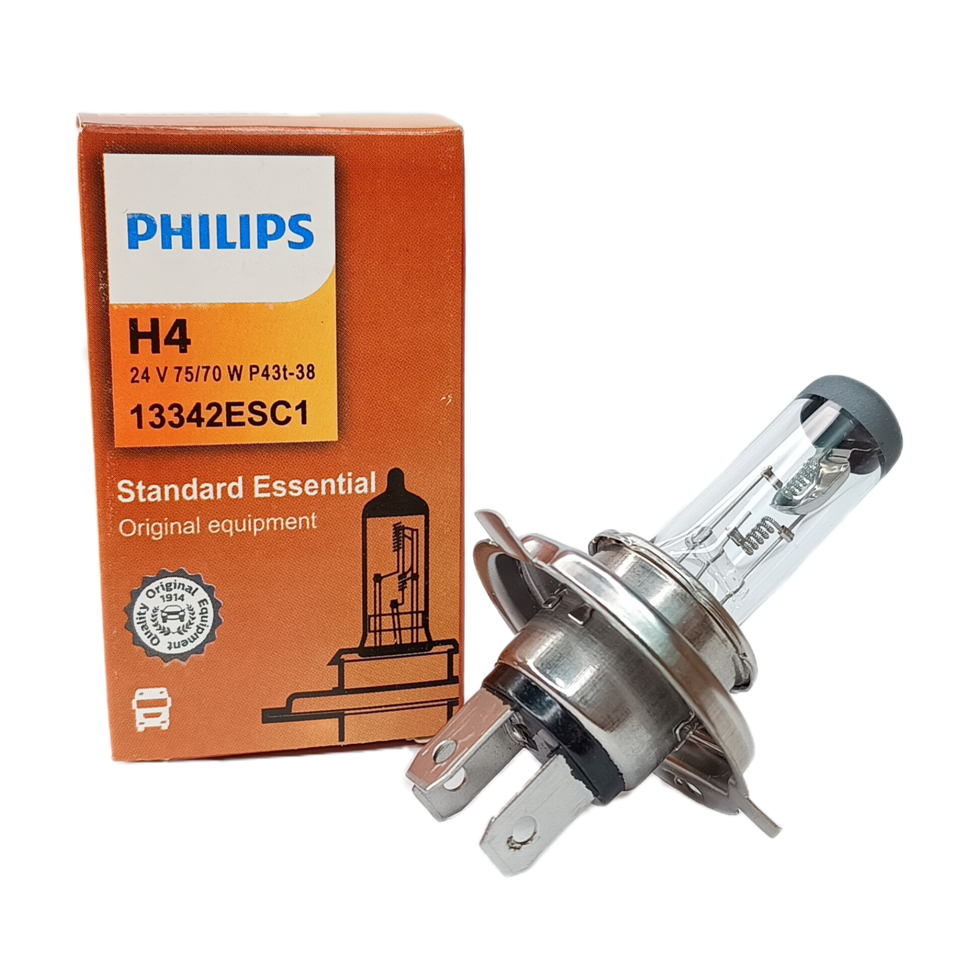 Lâmpada Farol Luz Baixa Alto 24v H4 Philips 75/70W Halógena Standard Original Alta Qualidade