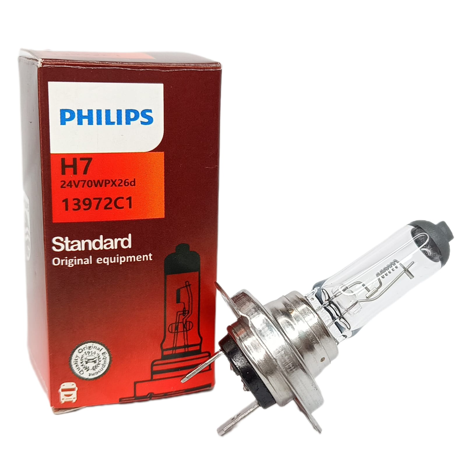 Lâmpada Do Farol 24v H7 Philips 70W Halógena Standard Original Alta Qualidade