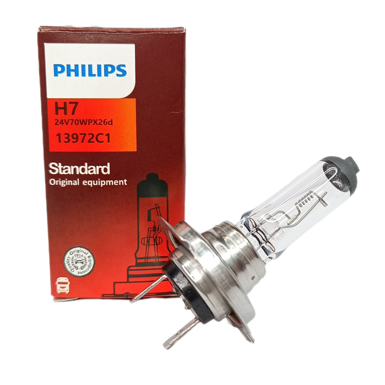 Lâmpada Do Farol 24v H7 Philips 70W Halógena Standard Original Alta Qualidade